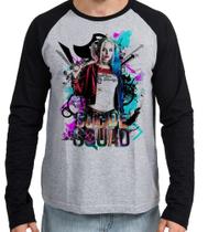 Camiseta Manga Longa blusa Arlequina