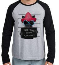 Camiseta Manga Longa blusa Bad Dog cachorro cão Police Dept