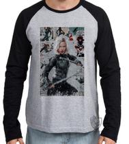 Camiseta Manga Longa blusa Black Widow