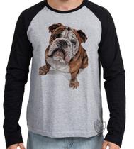Camiseta Manga Longa blusa Cachorro Bulldog Dog Camiseta Manga Longa blusa Cachorro Bulldog Dog