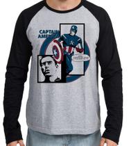 Camiseta Manga Longa blusa Capitão América Computer Camiseta Manga Longa blusa Capitão América Computer