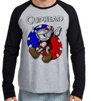 Camiseta Manga Longa blusa Cuphead game