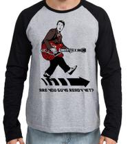 Camiseta Manga Longa blusa De volta para o futuro Marty guitarra Camiseta Manga Longa blusa De volta para o futuro Marty guitarra