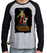 Camiseta Manga Longa blusa Dungeons e Dragons caverna do dragão Hank Uni