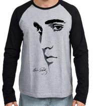 Camiseta Manga Longa blusa Elvis Presley Rei do Rock