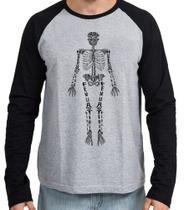 Camiseta Manga Longa blusa Esqueleto humano Camiseta Manga Longa blusa Esqueleto humano