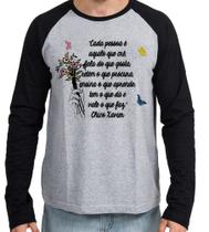 Camiseta Manga Longa blusa frase Chico Xavier Camiseta Manga Longa blusa frase Chico Xavier