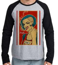 Camiseta Manga Longa blusa Fuck Woman