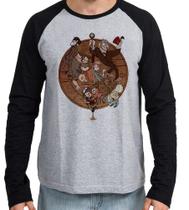 Camiseta Manga Longa blusa Gravity Falls círculo todos Camiseta Manga Longa blusa Gravity Falls círculo todos