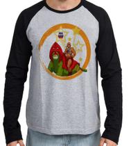 Camiseta Manga Longa blusa He-Man e Gato Guerreiro