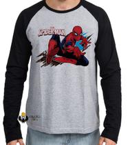 Camiseta Manga Longa blusa Homem Aranha teia