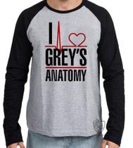 Camiseta Manga Longa blusa I love Greys Anatomy