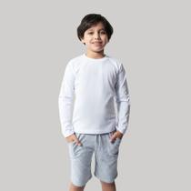 Camiseta Manga Longa Blusa Infantil 100% Algodão