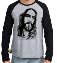 Camiseta Manga Longa blusa Jesus Cristo Salvador Camiseta Manga Longa blusa Jesus Cristo Salvador