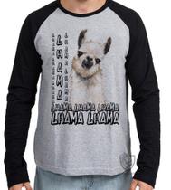 Camiseta Manga Longa blusa lhama animal