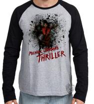 Camiseta Manga Longa blusa Michael Jackson thriller Camiseta Manga Longa blusa Michael Jackson thriller