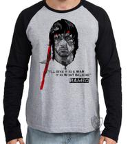 Camiseta Manga Longa blusa Rambo Sylvester Stallone Camiseta Manga Longa blusa Rambo Sylvester Stallone