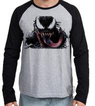 Camiseta Manga Longa blusa Venom Vilão Camiseta Manga Longa blusa Venom Vilão