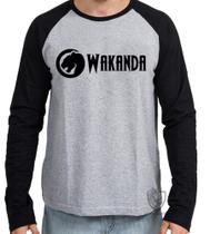 Camiseta Manga Longa blusa Wakanda Black Panther