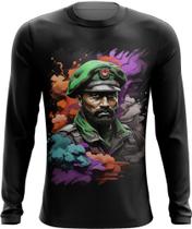 Camiseta Manga Longa Boina Verde Soldado Batalhão 2 Camiseta Manga Longa Boina Verde Soldado Batalhão 2
