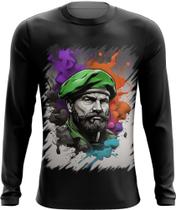 Camiseta Manga Longa Boina Verde Soldado Batalhão 6