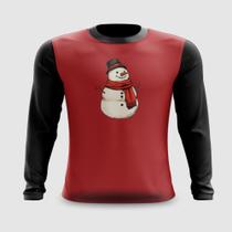 Camiseta Manga Longa Boneco de Neve Inverno Natal 1