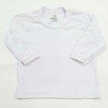 Camiseta Manga-Longa Branca Lisa Com abertura no ombro - P ao G - Somalhas