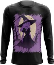 Camiseta Manga Longa Bruxa Halloween Púrpura Festa 5