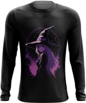 Camiseta Manga Longa Bruxa Halloween Púrpura Festa 7