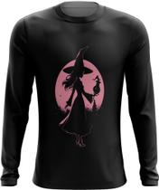 Camiseta Manga Longa Bruxa Halloween Rosa 9 - Kasubeck Store