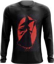 Camiseta Manga Longa Bruxa Halloween Vermelha 11