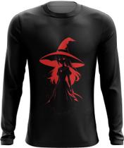 Camiseta Manga Longa Bruxa Halloween Vermelha 8