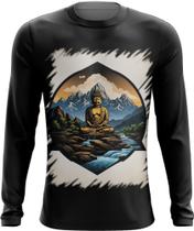 Camiseta Manga Longa Buda Logo Budismo Buda Religião 3 Camiseta Manga Longa Buda Logo Budismo Buda Religião 3