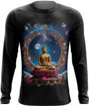 Camiseta Manga Longa Buda Universo Lótus Imortalidade 5 Camiseta Manga Longa Buda Universo Lótus Imortalidade 5
