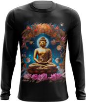 Camiseta Manga Longa Buda Universo Lótus Imortalidade 9