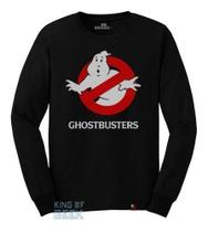 Camiseta Manga Longa Caça Fantasmas Camisa Ghostbusters Geek