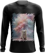 Camiseta Manga Longa Cachorro Explosão de Cores Hipnotizante 2