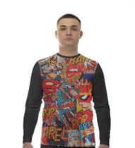 Camiseta Manga Longa Camisa Bang Quadrinhos Pop Art 38 Camiseta Manga Longa Camisa Bang Quadrinhos Pop Art 38