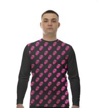 Camiseta Manga Longa Camisa Língua Rosa Boca 72 Camiseta Manga Longa Camisa Língua Rosa Boca 72
