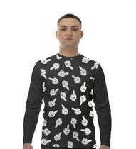 Camiseta Manga Longa Camisa Mão Mickey Mouse Sinal Gesto 71 Camiseta Manga Longa Camisa Mão Mickey Mouse Sinal Gesto 71