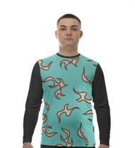 Camiseta Manga Longa Camisa Raios Listras Fogo Fire Brilho 62 Camiseta Manga Longa Camisa Raios Listras Fogo Fire Brilho 62