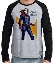 Camiseta Manga Longa Capitã Marvel Carol Danvers