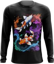 Camiseta Manga Longa Carpa Peixe Sucesso Bravura Força 8 Camiseta Manga Longa Carpa Peixe Sucesso Bravura Força 8