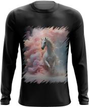 Camiseta Manga Longa Cavalo Explosão de Cores Hipnotizante 1