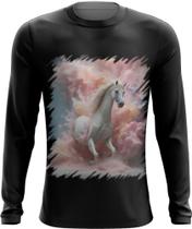 Camiseta Manga Longa Cavalo Explosão de Cores Hipnotizante 3