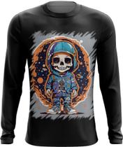 Camiseta Manga Longa Caveira Infantil Estilosa Unif 12 Camiseta Manga Longa Caveira Infantil Estilosa Unif 12