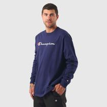 Camiseta manga longa champion life script logo emb
