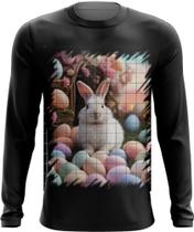 Camiseta Manga Longa Coelhinho da Páscoa Realista Real 8