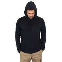 Camiseta Manga Longa com Capuz sem Estampa Camiseta Manga Longa com Capuz sem Estampa