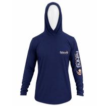 Camiseta Manga Longa Com Proteção UPF50+ M Com Touca Samurai Marinho - Fishing Company